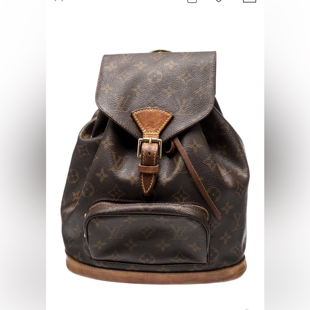 Louis Vuitton Brown Monogram Backpack with Leather Trim